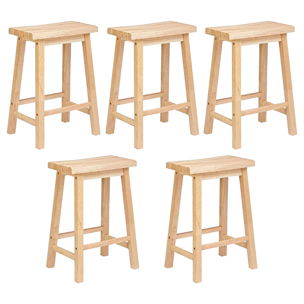 Natural 29In Wood Kitchen Counter Stools 5 Pack B33889