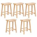 Natural 29In Wood Kitchen Counter Stools 5 Pack B33889