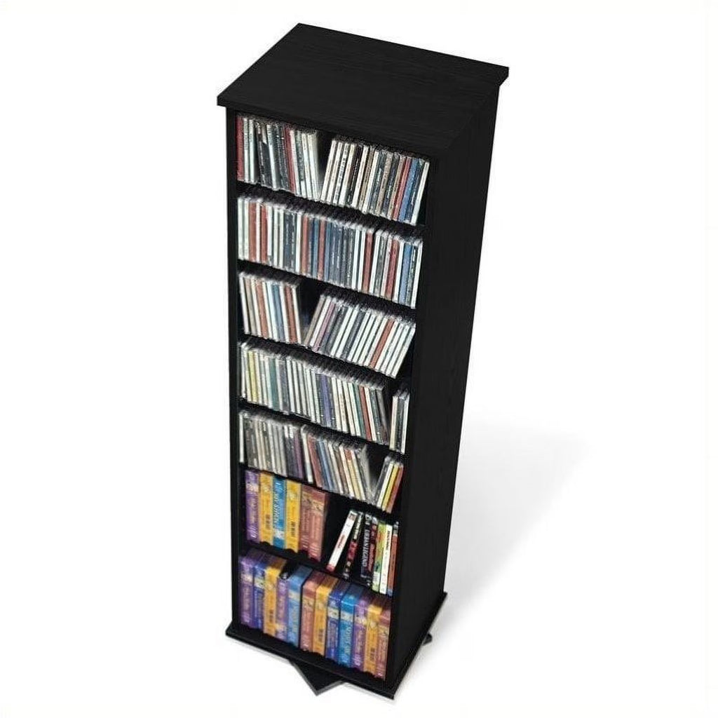 Black 2-Sided CD DVD Media Spinning Storage Tower R908110