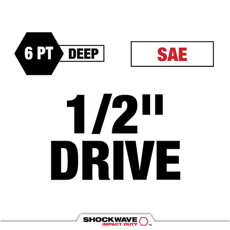 1/2 in. Drive SAE Deep Well Impact Socket Set 12-Piece B299328