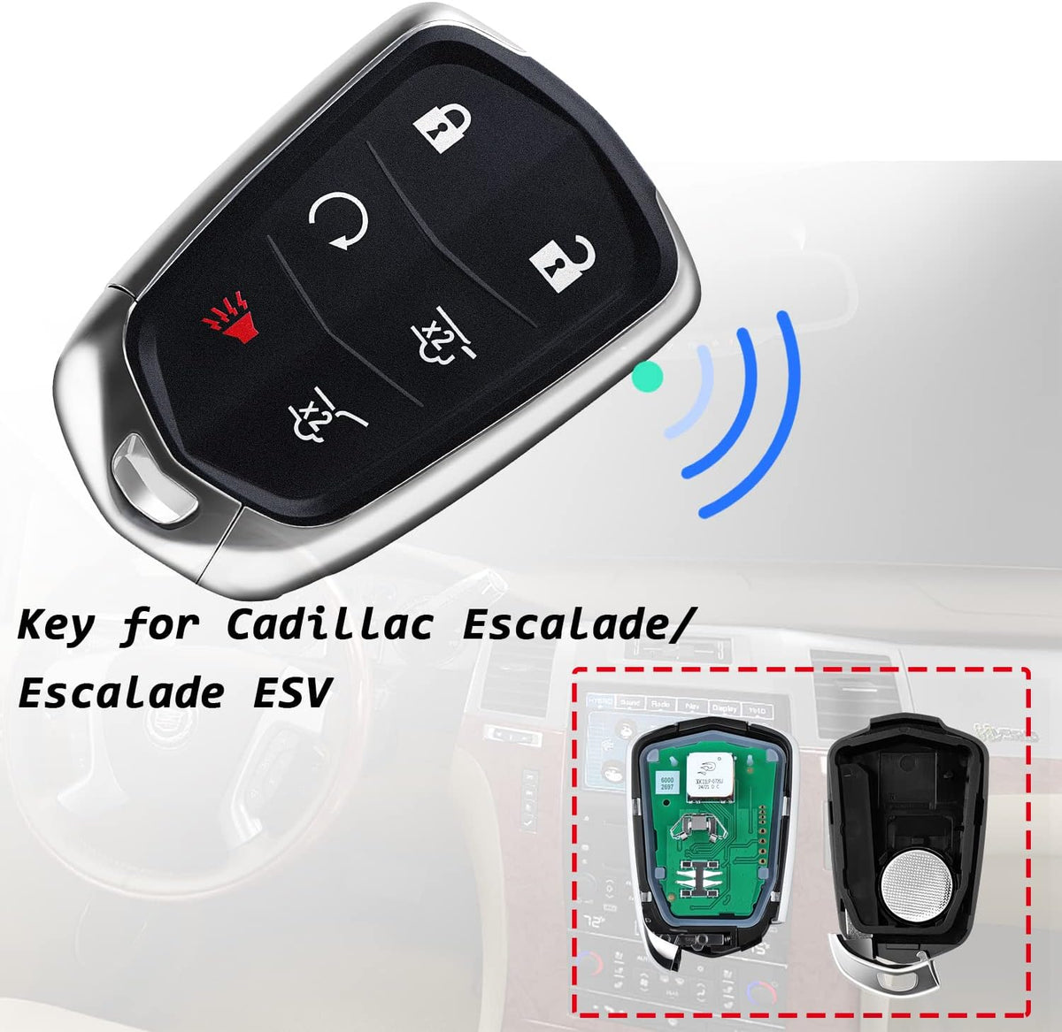 Replacement 6 Buttons Proximity Smart Keyless Entry Remote Fob 315Mhz 1 Piece M92123