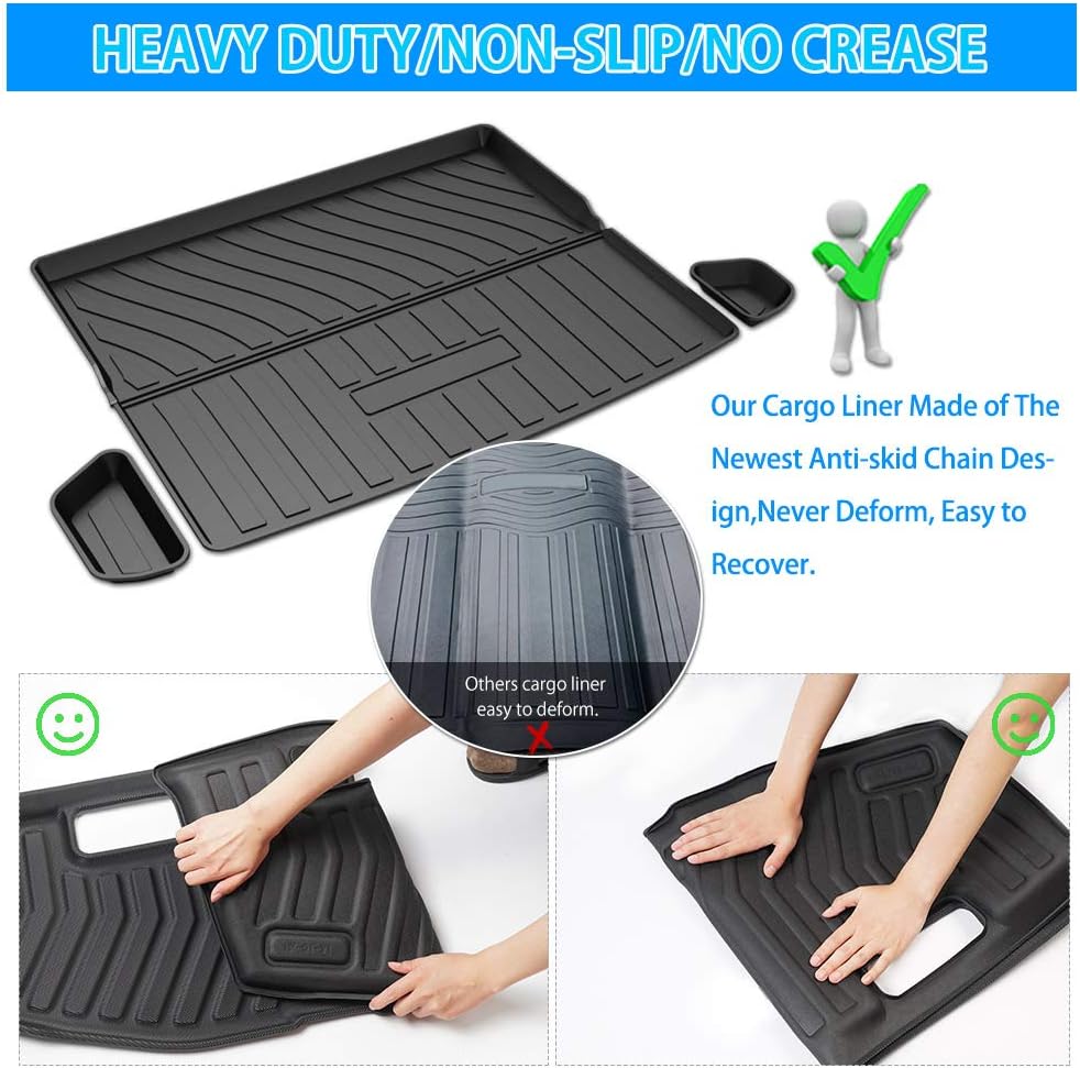Custom Fit Cargo Liner Trunk Mat for Jeep Cherokee 2014-2021, Pack of 2 U27393