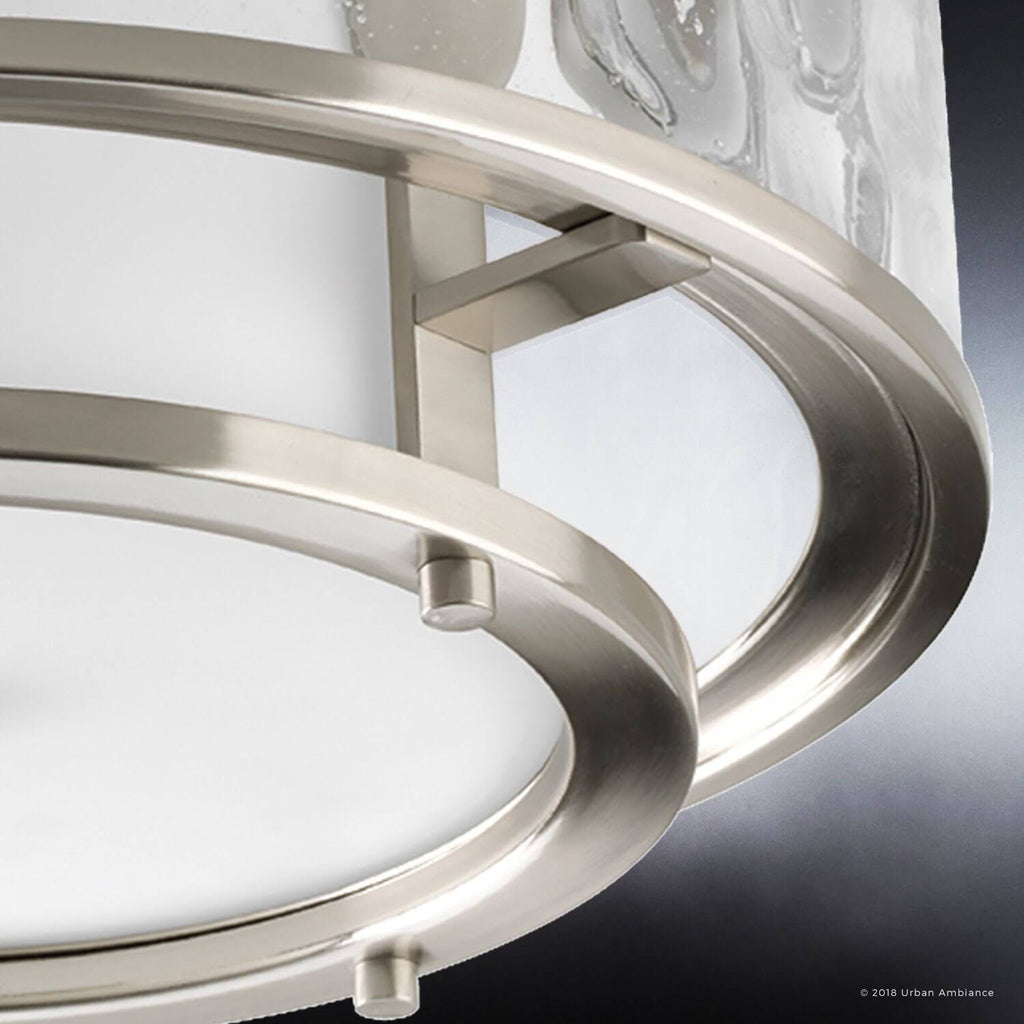 Art Deco Ceiling Fixture Brushed Nickel Finish F57288