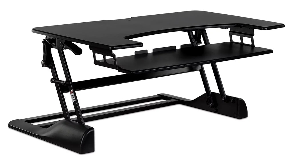 Extra Wide Height Adjustable Black Steel Standing Desk Converter V243