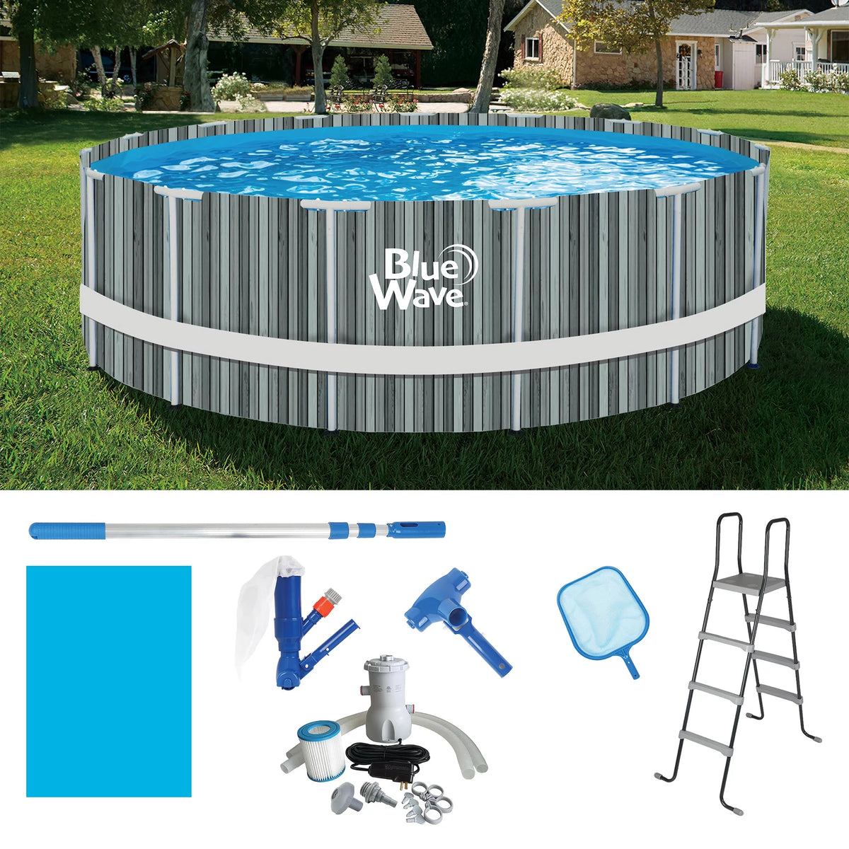 15-ft Round 48-in Deep Above Ground Swimming Pool with Cover F5774