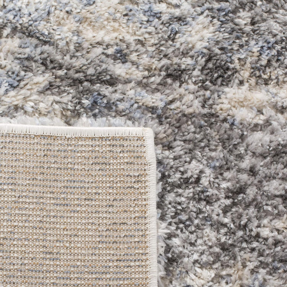 2' x 22' Grey Cream Plush Runner Rug I239638