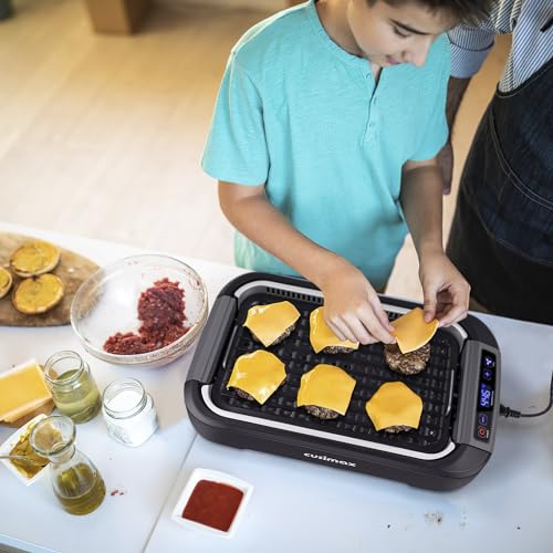 1500W Smokeless Indoor Grill with Lid, Non-stick Removable Grill Plate W192