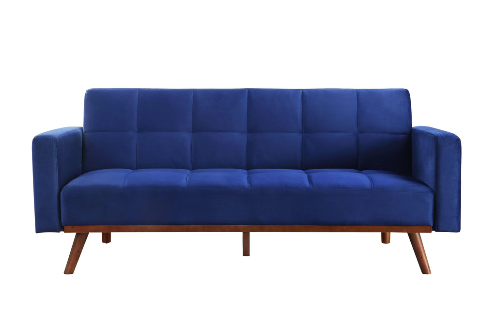 Blue Velvet Adjustable Sofa D7112