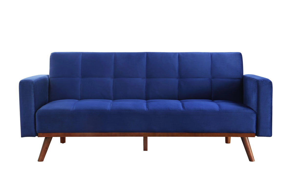 Blue Velvet Adjustable Sofa D7112