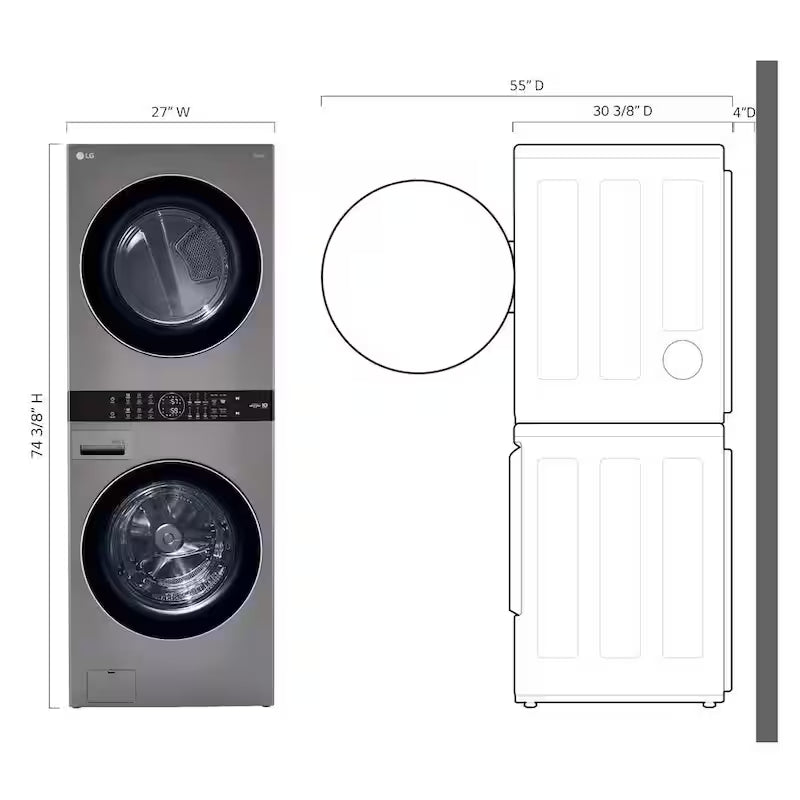 4.5 Cu.Ft. Front Load Washer & 7.4 Cu.Ft. Gas Dryer H10600