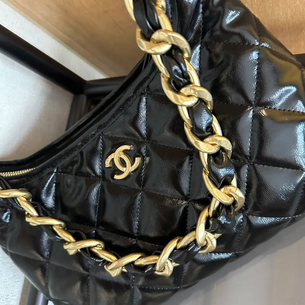 White Calfskin Hobo Bag P9481