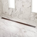 Oil Rubbed Bronze Linear Shower Drain with Flange A86364