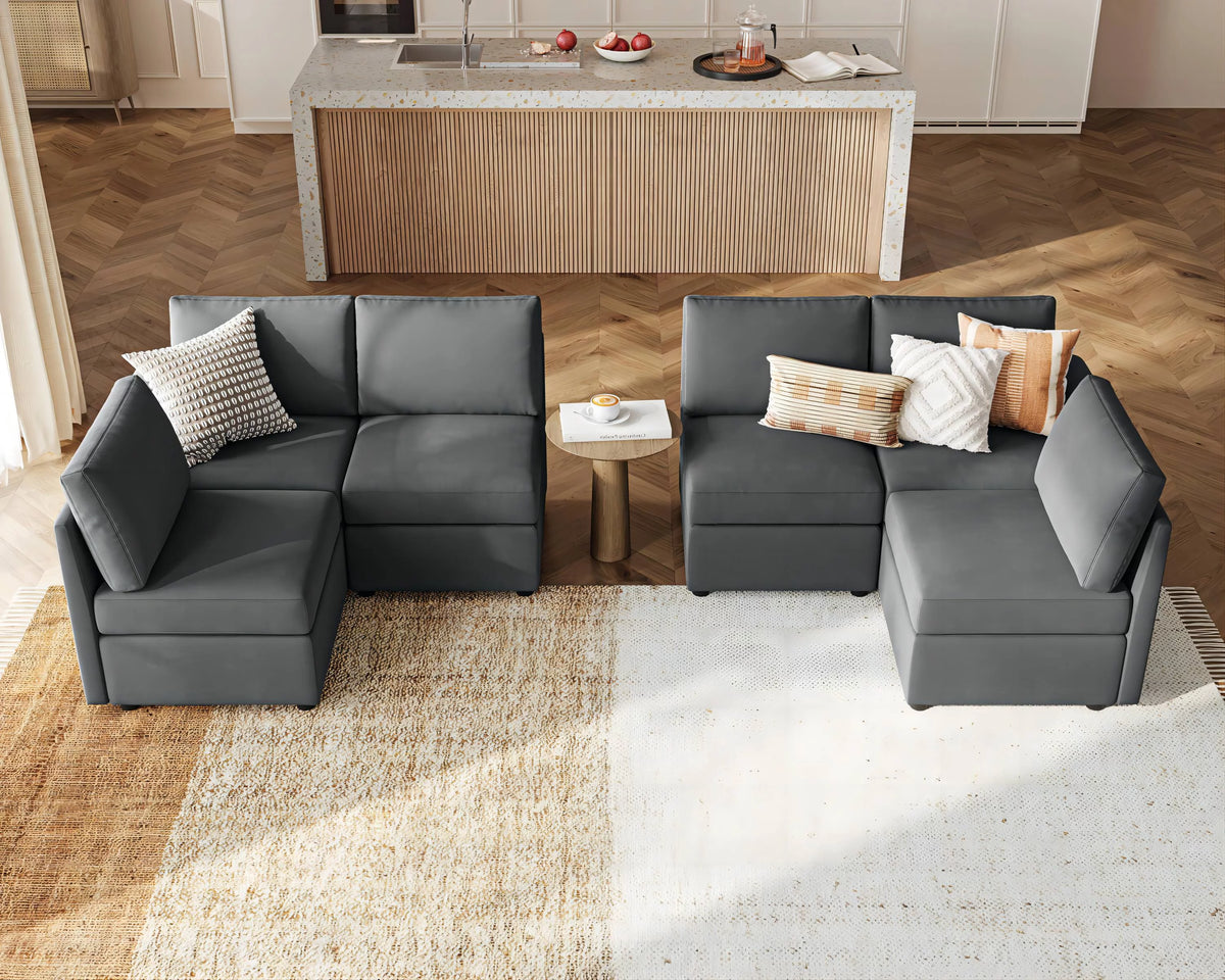 Dark Gray Modular Sectional Sofa with Storage J642223