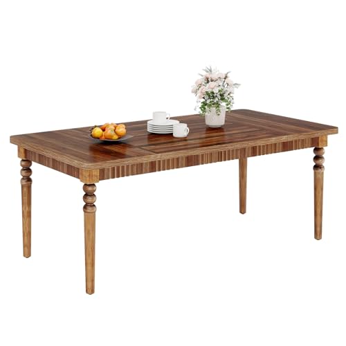 Oak Rectangular Dining Table with Wood Turned Legs, 63-Inch G720
