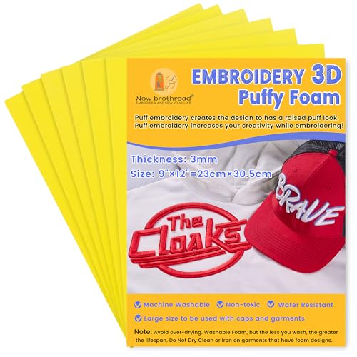 15 Pc 3mm Embroidery Puffy Foam 9"x12" Z389672