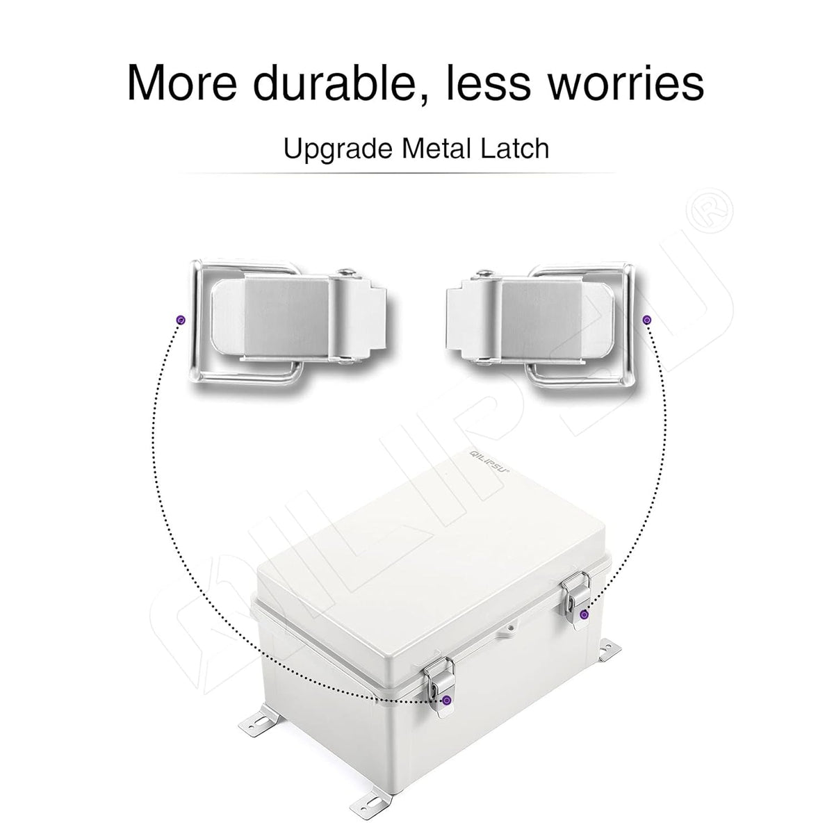 Stainless Steel Latch Junction Box with Inner Door, IP67 Waterproof Electrical Box, ABS Plastic Grey, Pack of 2 C593473