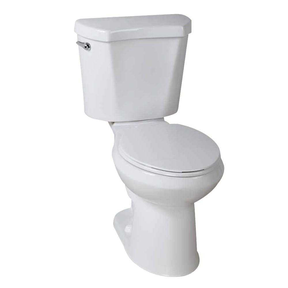10 in. Rough-in 2-Piece 1.28 GPF Single Flush Round Front Toilet in White U7384