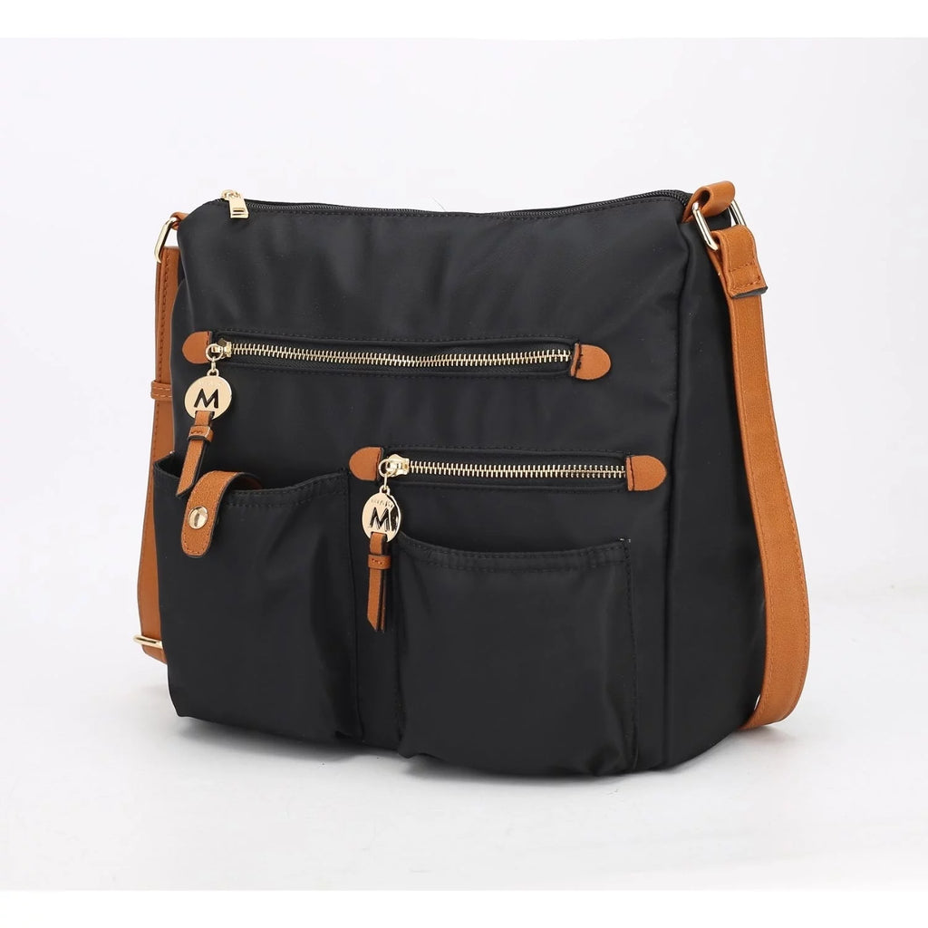 Color-Block Nylon Shoulder Bag Z942