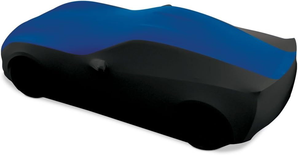 Blue/Black Stretch Satin Indoor Car Cover X586085