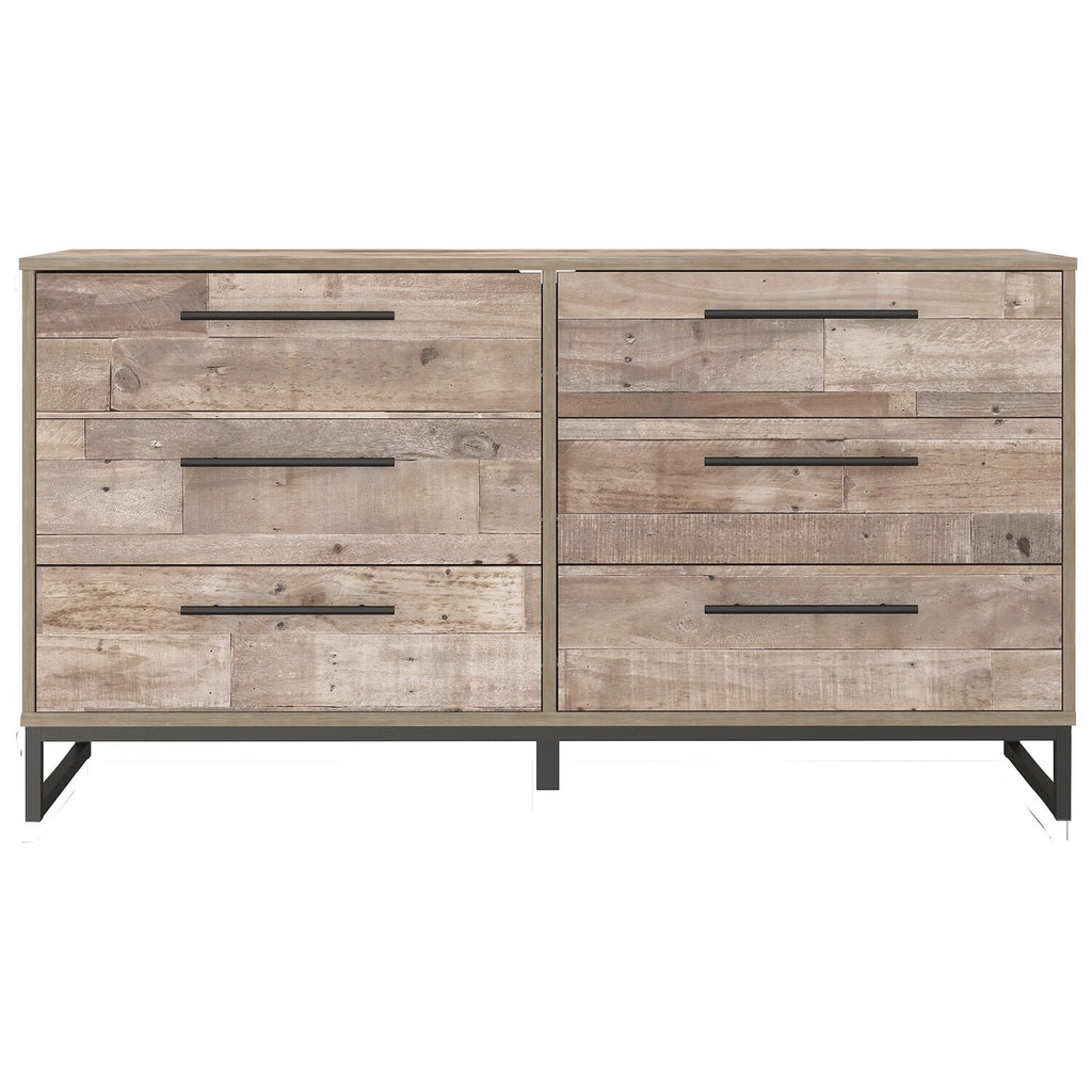 6 Drawer Wooden Dresser with Metal Legs F5139
