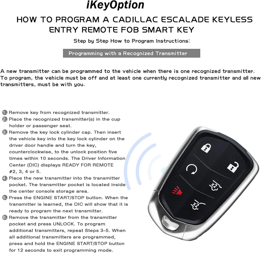 Replacement 6 Buttons Proximity Smart Keyless Entry Remote Fob 315Mhz 1 Piece M92123