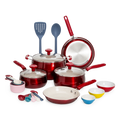 23 Piece Non-Stick Red Ceramic Aluminum Cookware Set N56420