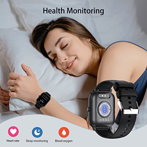 Black 1.85" Smart Watch with Heart Rate Monitor Y675746