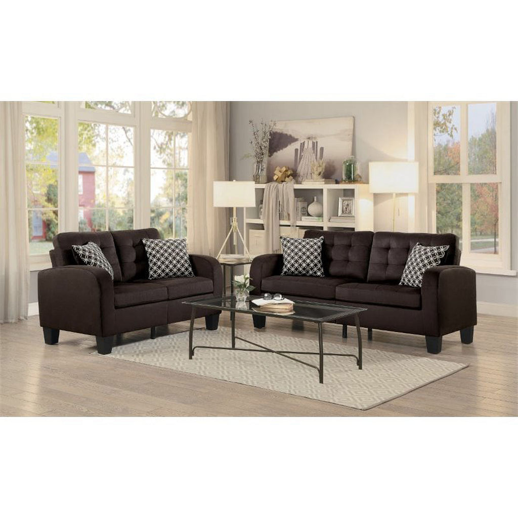 Chocolate Fabric Sofa with 2 Pillows M530