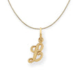 14k Yellow Gold Satin Script Initial Necklace B82868