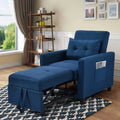 Blue Convertible Single Sofa Bed with Pull Out Sleeper Y244688