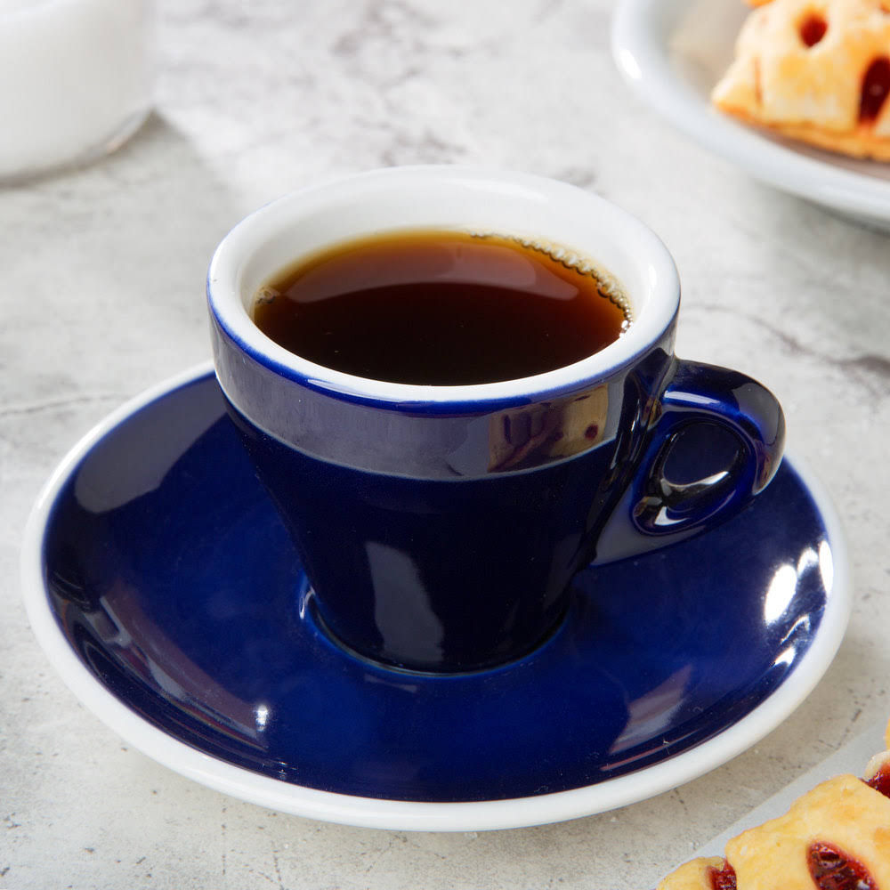 3.5 oz Blue Espresso Cup with Saucer - 48/Case G469