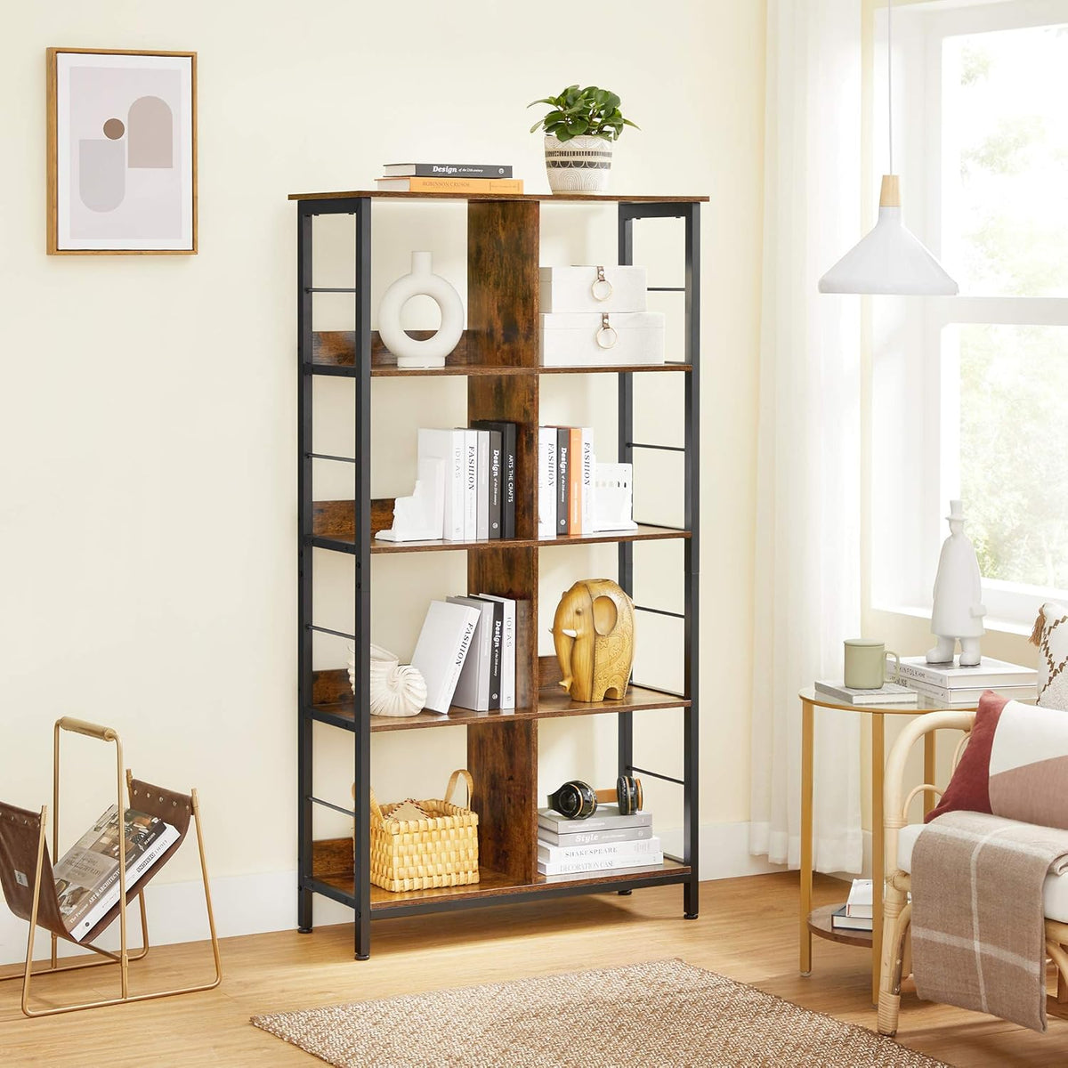 4-Tier Bookcase with 8 Cubes J560
