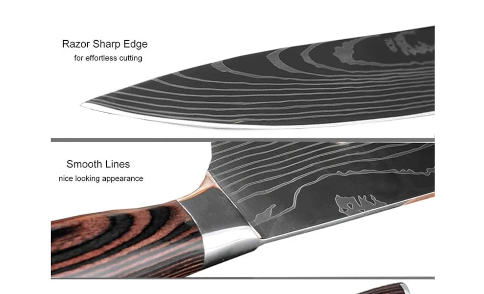 Set of 5 Damascus Steel Chef Knife B282656