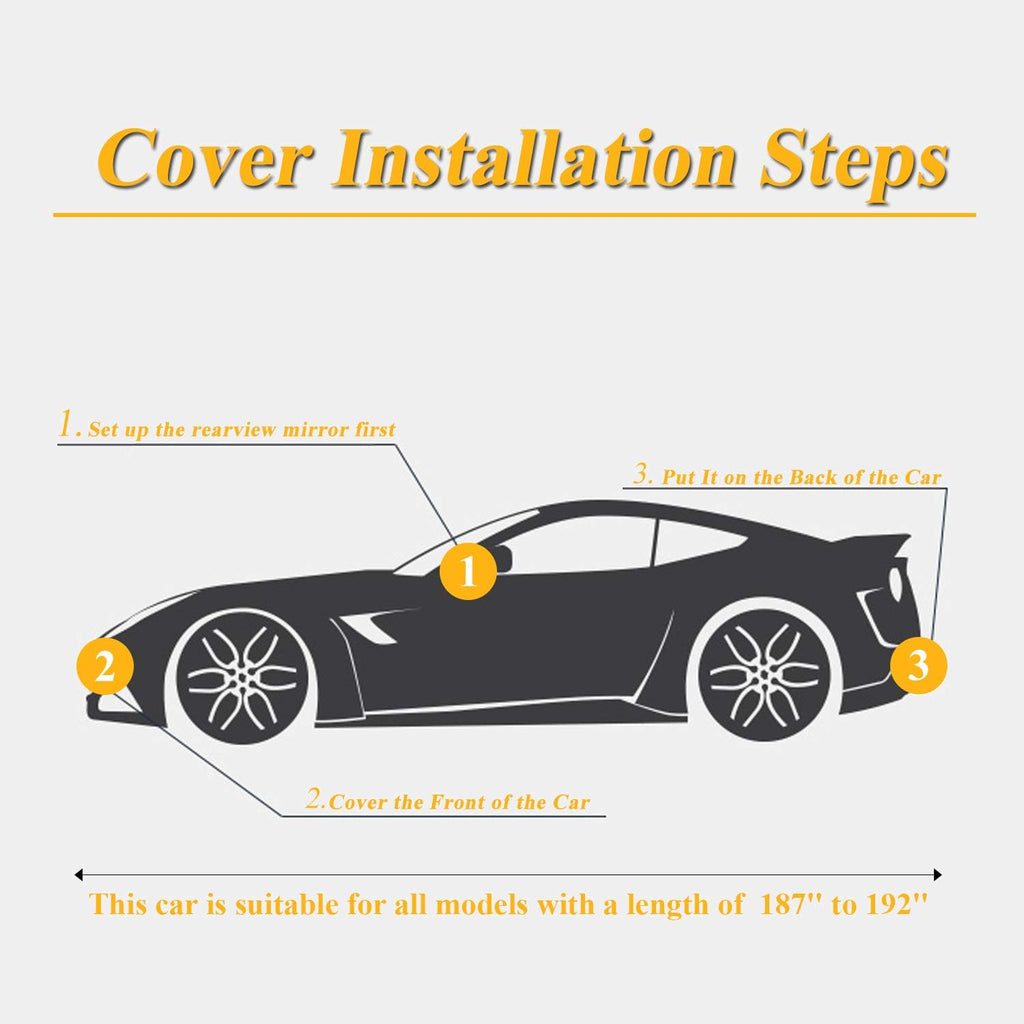 SUV Car Cover Waterproof All Weather 6 Layers with Zipper Cotton H20812