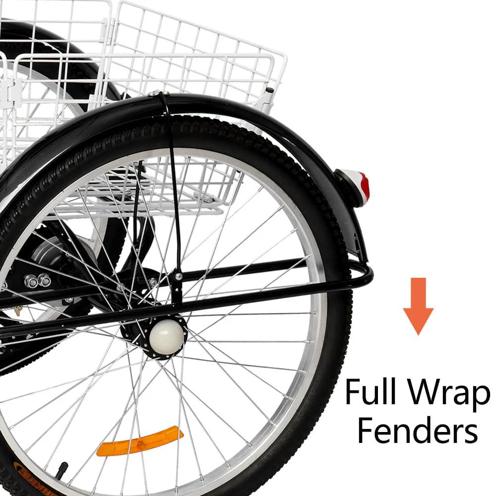 24 7 Speed Black Adult Tricycle L459