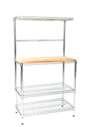 Deluxe Chrome Bakers Rack with Top Shelf & Butcher Block G8734