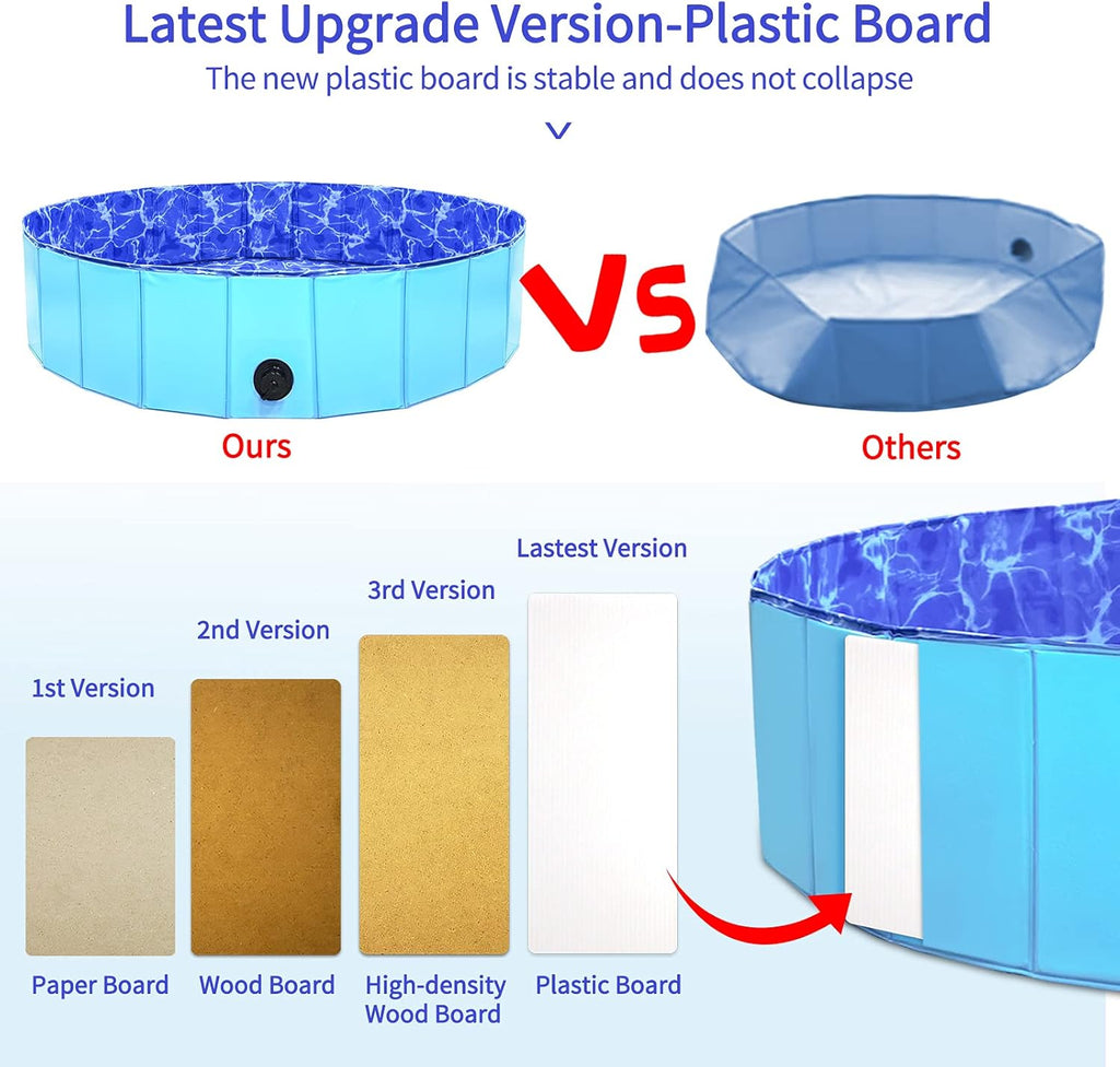 Collapsible Dog Pool with Non-Slip PVC Board L7006