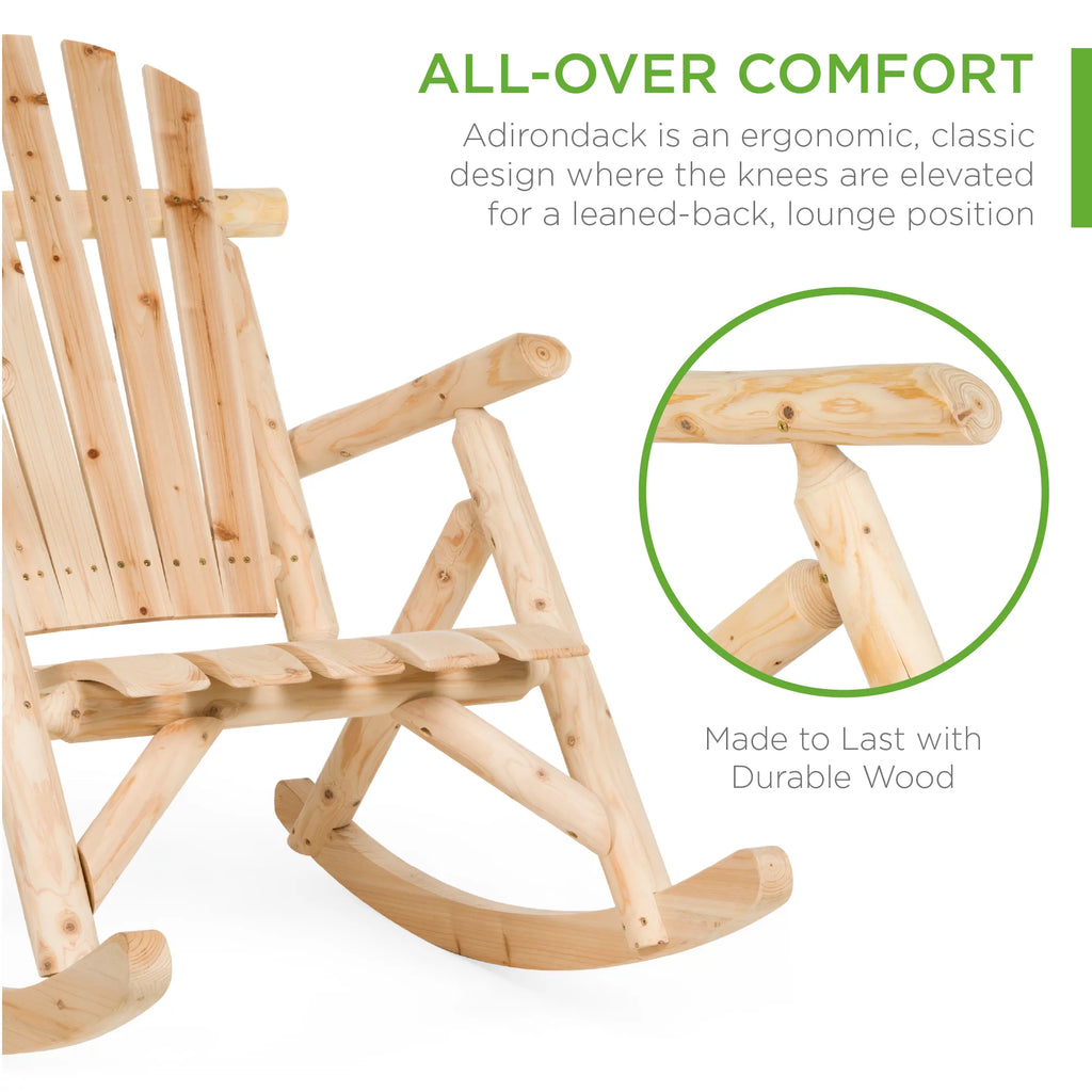 Wooden Rocking Chair Natural Finish H140677