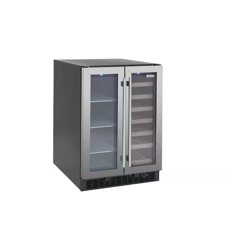 24 in. Built-in 27-Bottle Wine and 60-Can Beverage Cooler in Stainless Steel M70120