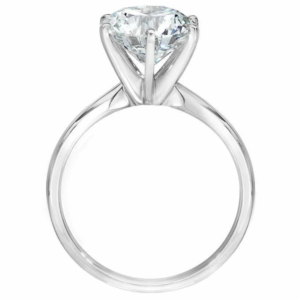 14k White Gold Plated Solitaire Ring T499