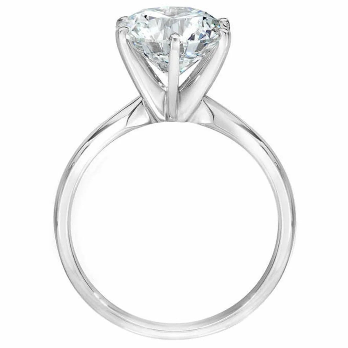 14k White Gold Plated Solitaire Ring T499