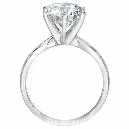 14k White Gold Plated Solitaire Ring T499