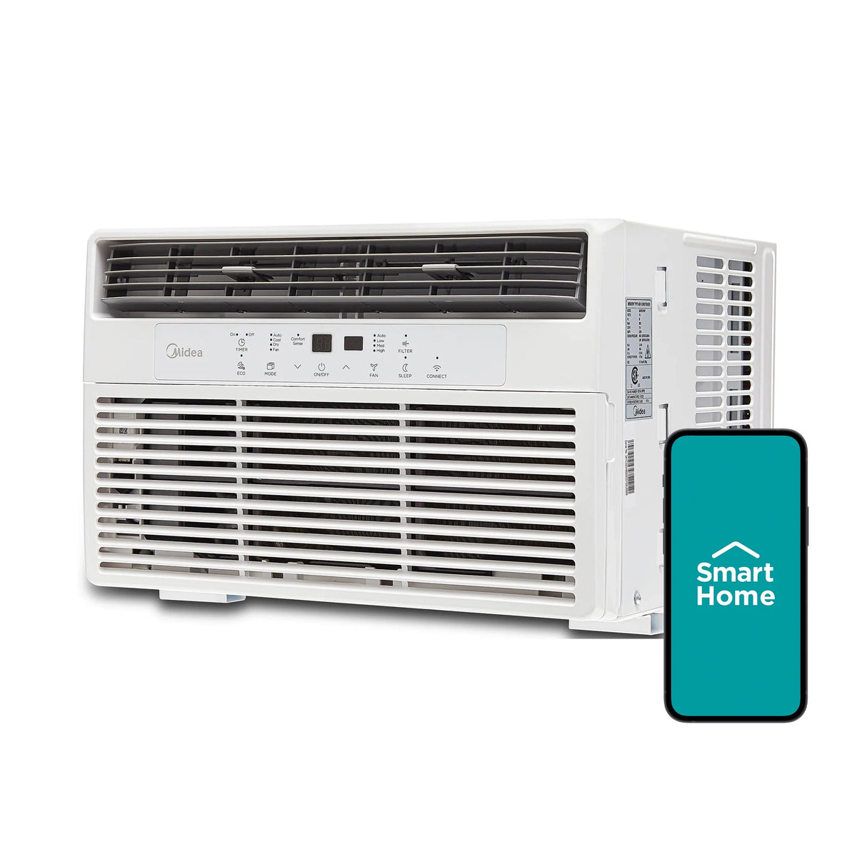 12,000 BTU 115V Smart Window Air Conditioner with Remote, White Z623