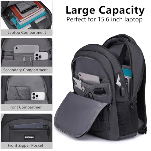 15.6 inch Waterproof Laptop Backpack (Black) N891585