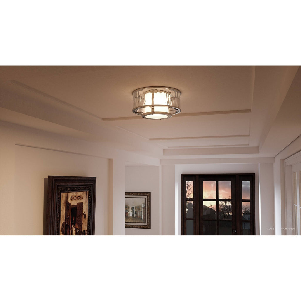 Art Deco Ceiling Fixture Brushed Nickel Finish F57288
