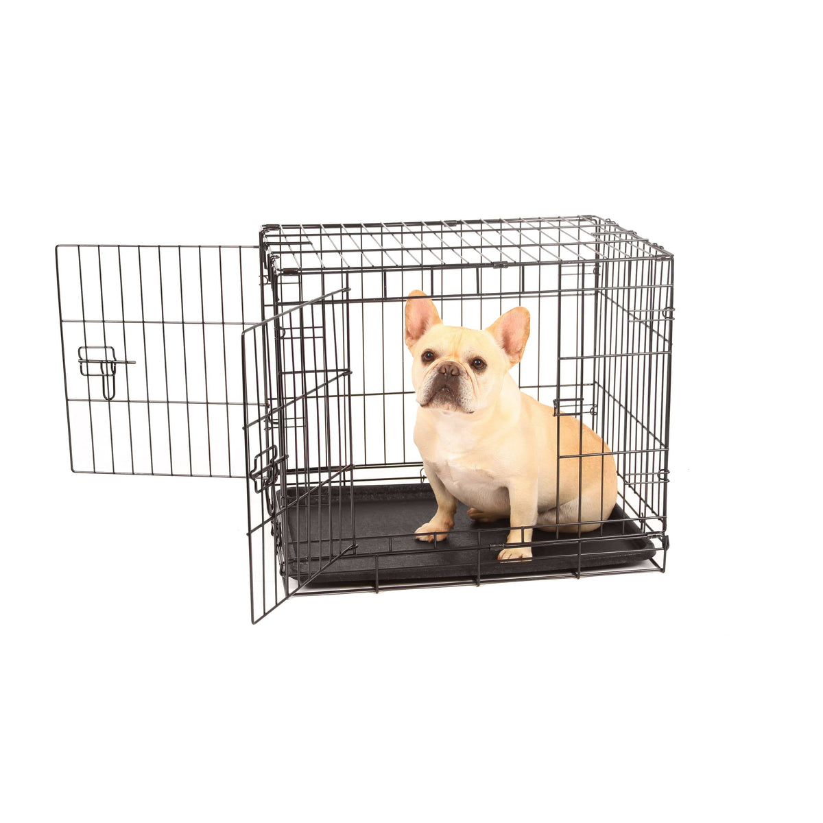 Small Double Door Metal Dog Crate L112