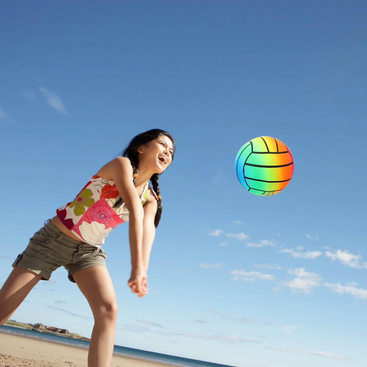 Rainbow PVC Inflatable Volleyball Toy M93457