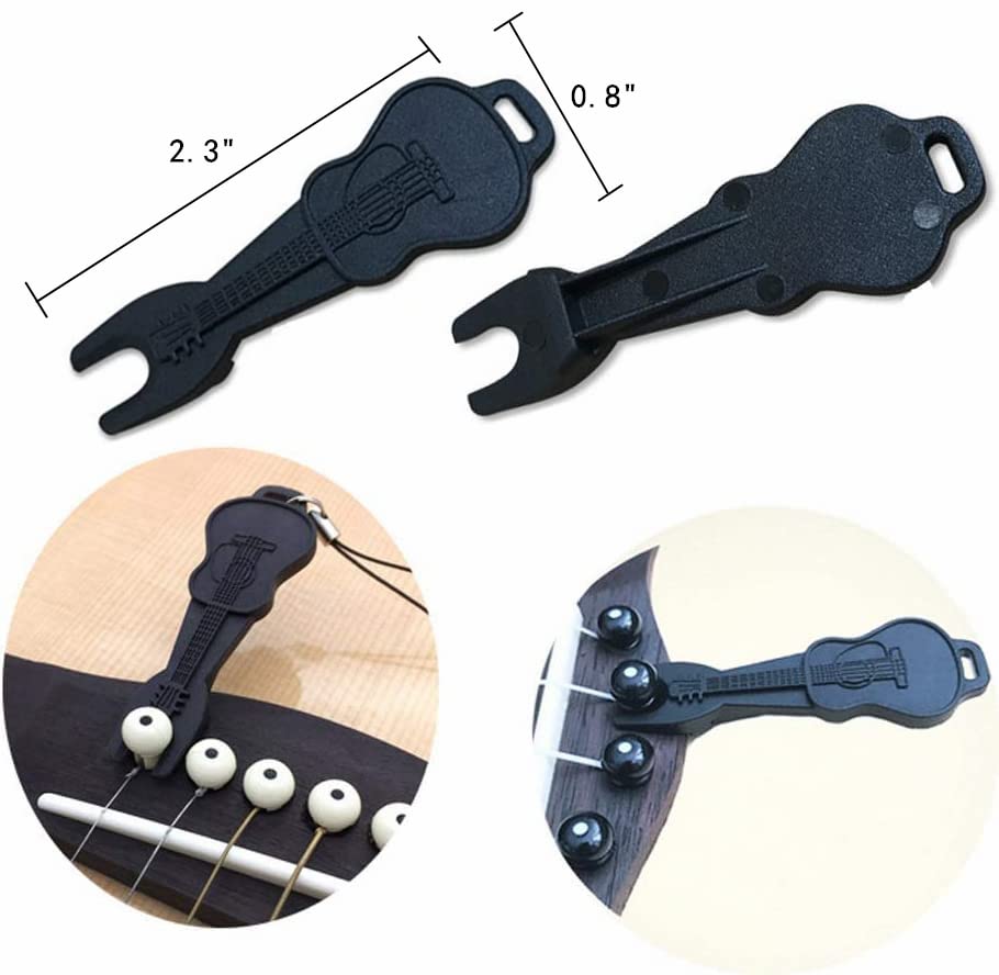 Acoustic Guitar Bone Bridge Saddle with 6pcs Abalone Dot Bridge Pins and Pins Puller S538