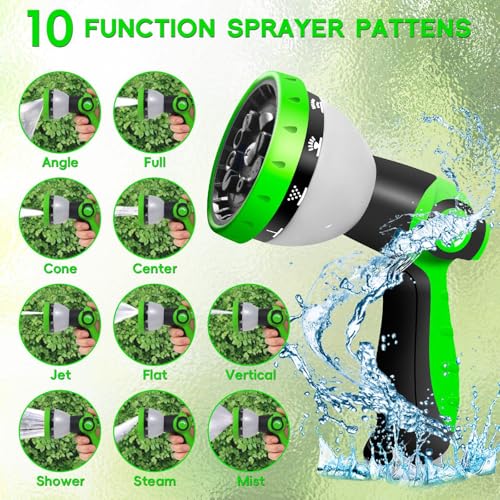 25 FT Non-Expandable Heavy-Duty Water Hose with 10-Function Nozzle W573261