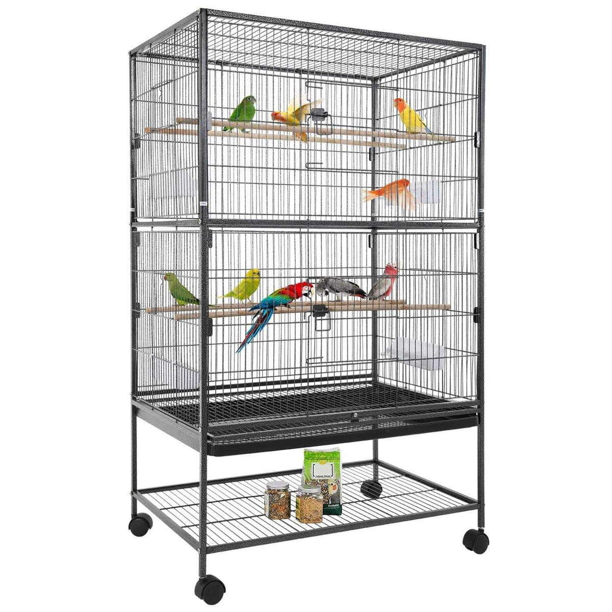 35-inch Wrought Iron Bird Cage with Rolling Stand Z2288